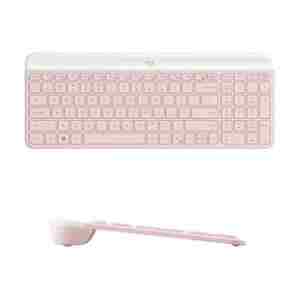 Logitech Slim Wireless Combo MK470, SLO gravura, roza