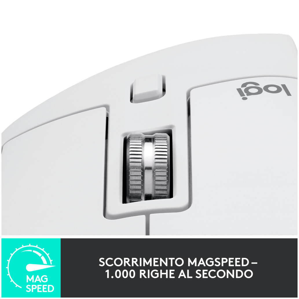 Miš brezžična + Bluetooth Logitech MX Master 3S Performance 8000DPI Unifying svetlo siva (910-006560) - slika 4