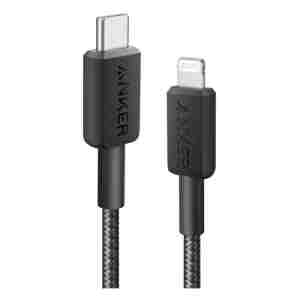 Anker 322 USB-C to Lightning pleten kabel 0,9m črn