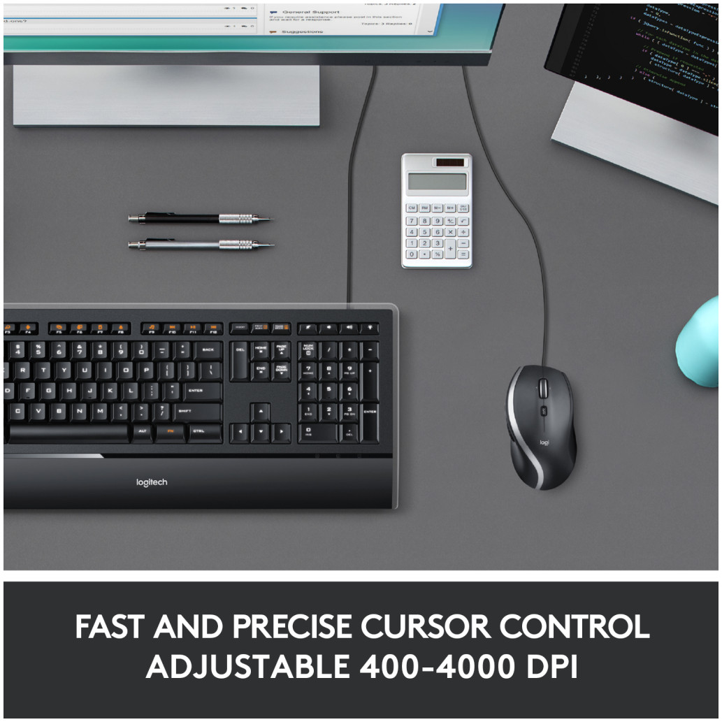 Miš Logitech USB M500s optična črna High Precision Optical Tracking 4000DPI (910-005784) - slika 4