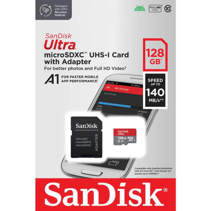 SanDisk 128GB Ultra microSDXC UHS-I spominska kartica - slika 3