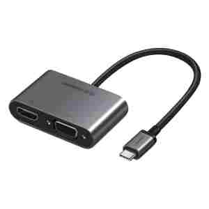 Ugreen USB-C na HDMI in VGA + PD adapter siv - box