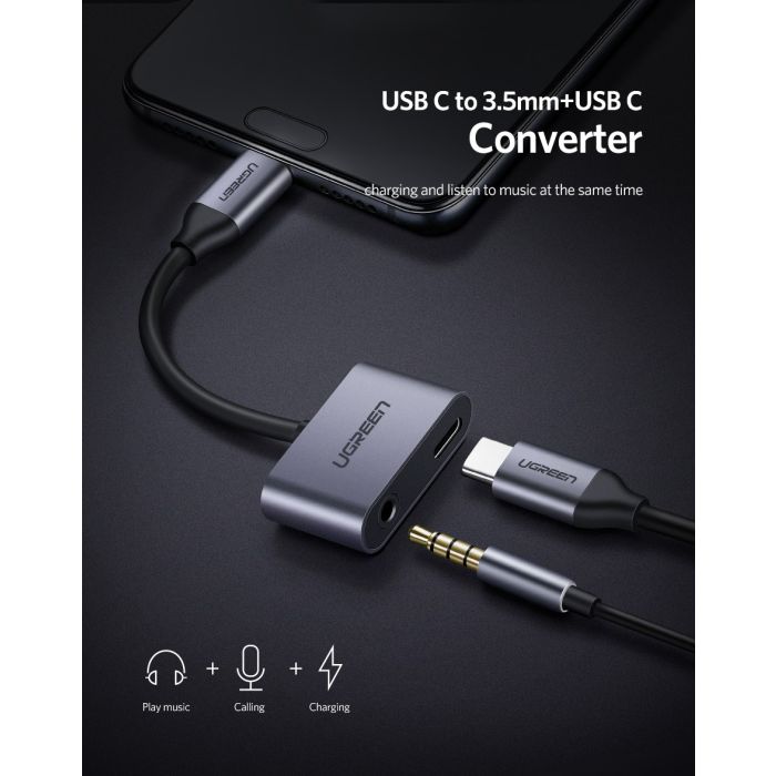 Ugreen USB-C na 3.5mm + USB-C Hub Adapter - box - slika 2