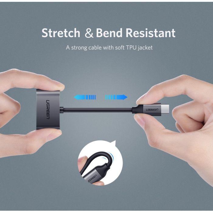 Ugreen USB-C na 3.5mm + USB-C Hub Adapter - box - slika 4