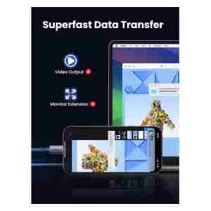 Ugreen 60W USB-C na USB-C polnilni kabel, 1M