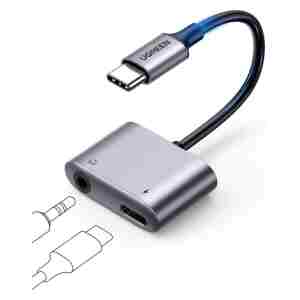 Ugreen USB C na 3,5mm adapter za slušalke in polnjenje 2 v 1