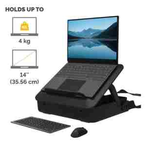 Fellowes BREYTA prenosna torba z vgrajenim stojalom za prenosni računalnik, črna