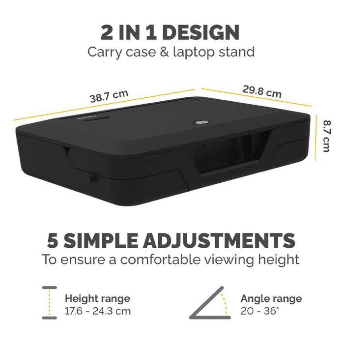 Fellowes BREYTA prenosna torba z vgrajenim stojalom za prenosni računalnik, črna - slika 2