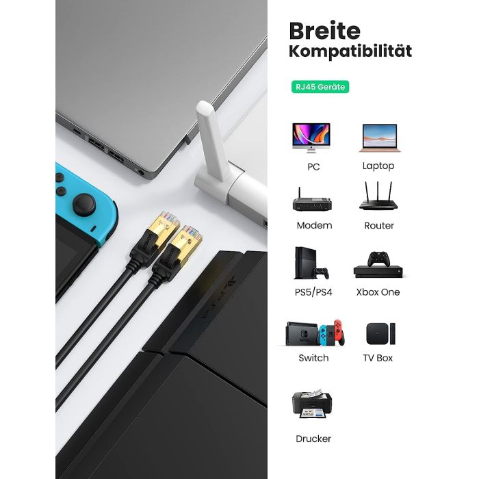 Ugreen Cat7 RJ45 gigabitni mrežni kabel 10 Gbps, 600 Mhz/s 3m - slika 4