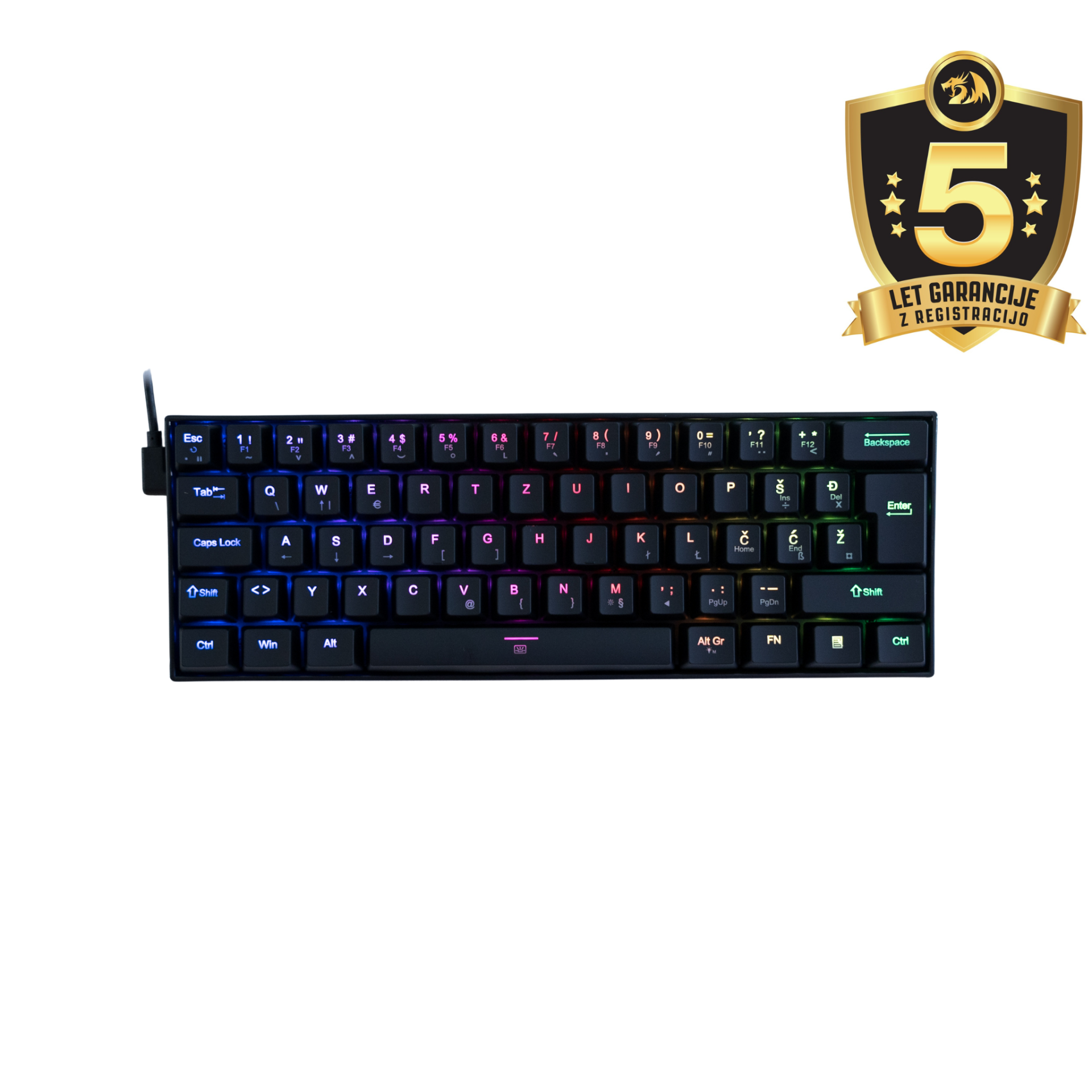 REDRAGON DRAGONBORN K630 RGB MEHANSKA TIPKOVNICA SLO/CRO - slika 5