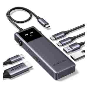 Ugreen Uno 6v1 USB-C hub z 10Gbps USB-C in USB-A ter 4K@60Hz HDMI izhodi