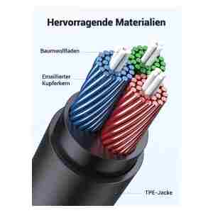 UGREEN Aux podaljšek 3,5 mm podaljšek za slušalke, združljiv s slušalkami, računalnikom, mobilnim te