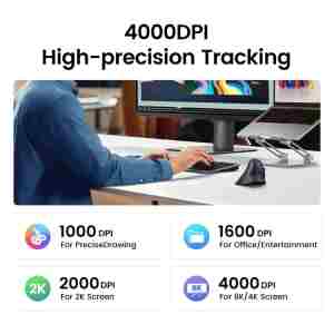 Ugreen brezžična ergonomska vertikalna miška z Bluetooth in Wi-Fi povezavo
