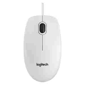 Logitech B100 optična miška, USB, bela