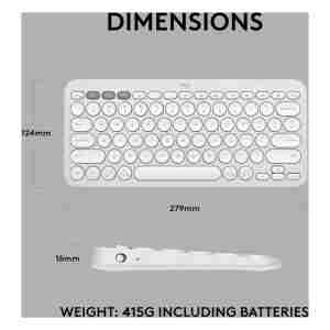 Logitech Tipkovnica Pebble Keys 2 K380s Multi-Device, bela, SLO g.