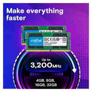 Crucial 32GB Kit (2x16GB) DDR4-3200 DIMM PC4-25600 CL22, 1.2V