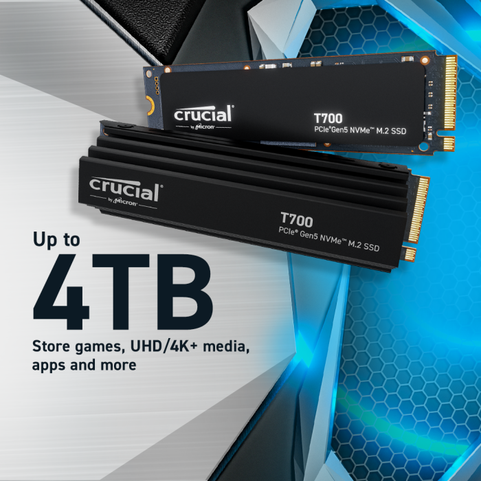 Crucial T700 4TB PCIe Gen5 NVMe M.2 SSD - slika 4