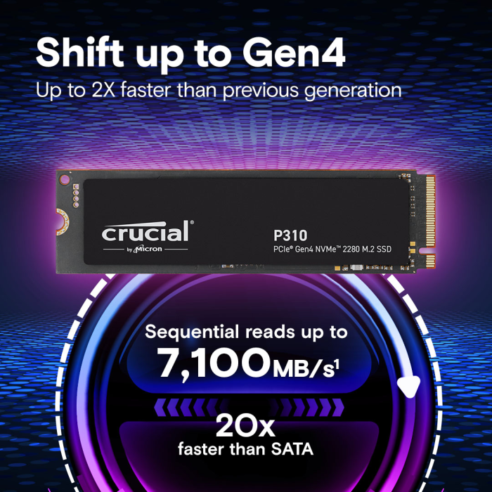 Crucial P310 2TB PCIe Gen4 NVMe 2280 M.2 SSD - slika 3