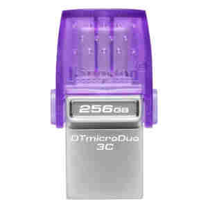 Spominski ključek 256GB USB 3.2/USB-C Kingston DT microDuo3G3 200MB/s - plastičen//vijolična (DTDUO3CG3/256GB)