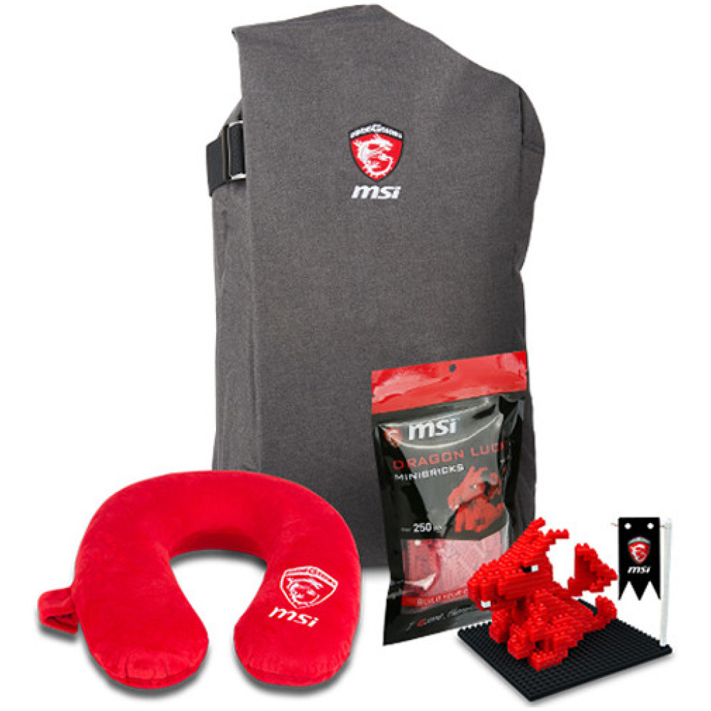 Nahrbtnik za notesnik 43,9 cm (17,3") MSI Fever GS komplet - potovalni vzglavnik, MSI Dragon igrača siv (957-1XXXXE-014)