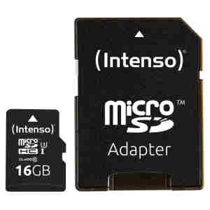 Spominska kartica SDXC-Micro 16GB Intenso 90MB/s UHS-I Class 10 Pro adapter (3433470)