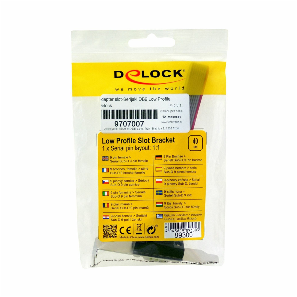Adapter MB interni COM (RS232) port v PCI slot low profile 40cm Delock - slika 2