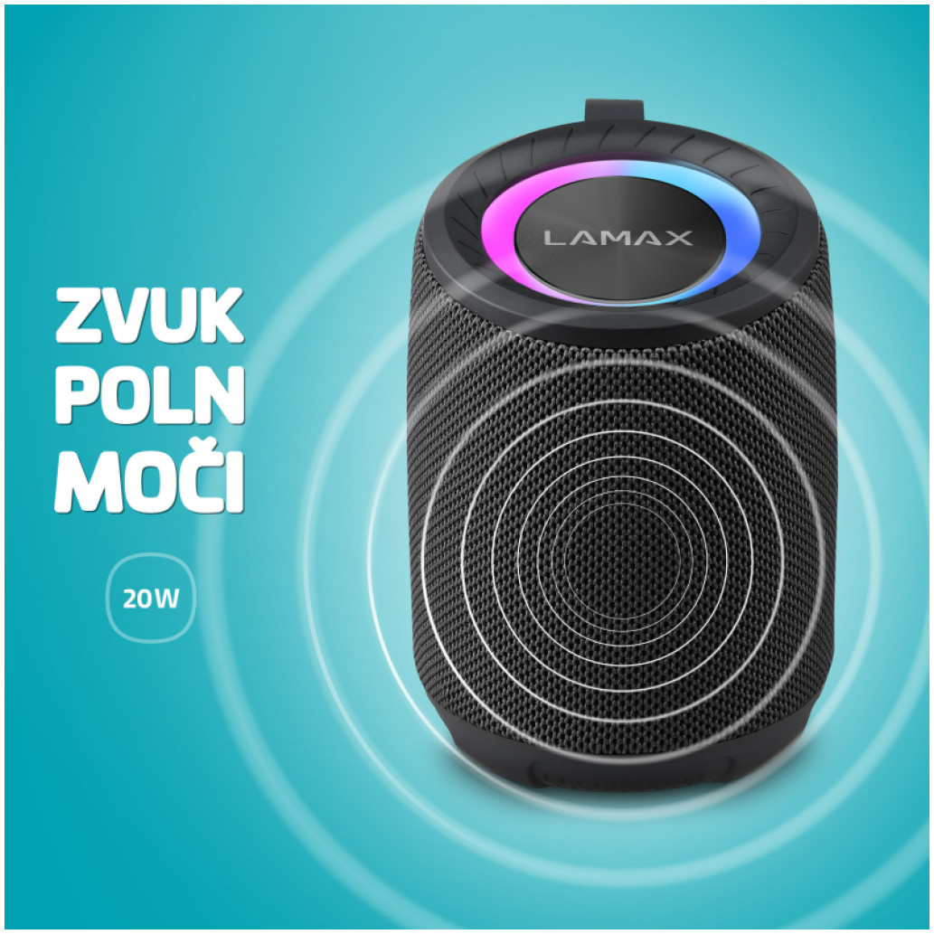 Zvočnik prenosni bluetooth Lamax Waver1 20W 1.0 (črna) - slika 2