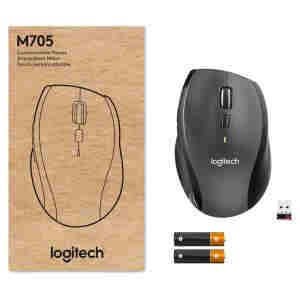 Miš brezžična ergonomska za desničarje Logitech M705 Marathon For Business 1000DPI nano temno siva (910-006034)