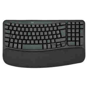 Tipkovnica Logitech brezžična ergonomska Wave Keys Bolt USB reciever črna SLO gravura (920-012304)