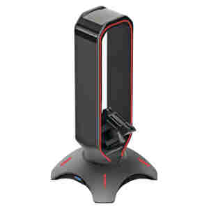 Držalo LC Power za slušalke in bungee za miško RGB