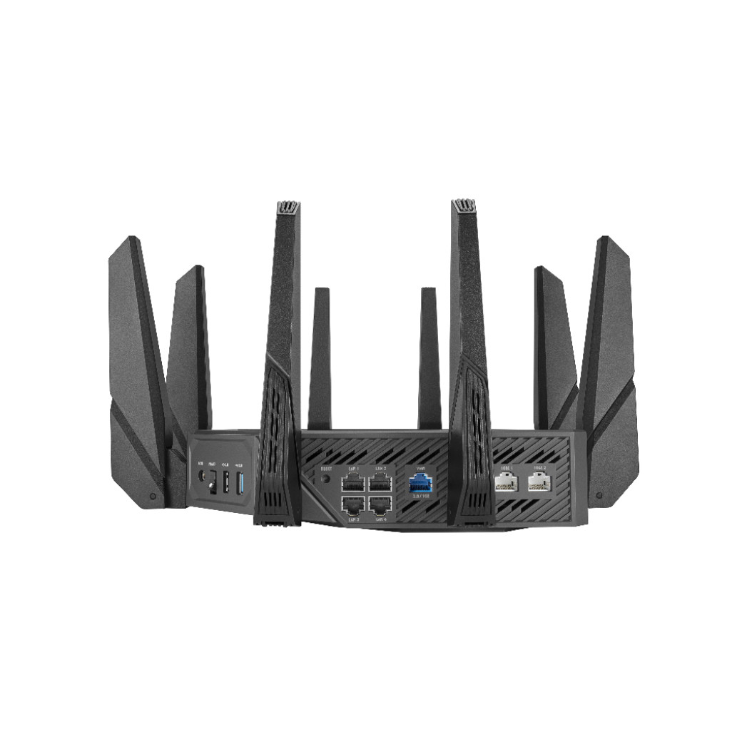 Usmerjevalnik brezžični Asus ROG Rapture GT-AXE16000 WiFi6E 802.11ax AXE16000 4804Mbit/s MESH OFDMA MU-MIMO quadband 4xLAN 2xLAN/WAN10GB 8x antena 4x notranja antena (90IG06W0-MU2A10) - slika 2