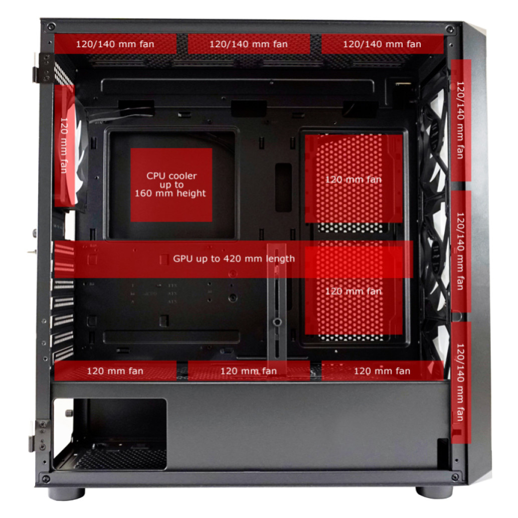 Ohišje LC Power Gaming 804B Obsession X MidiATX - črna RGB - slika 4