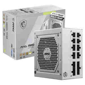 Napajalnik - 850W MSI MAG A850GL 80Plus Gold 90% ATX 3.1 (Gen5) Modular 120mm bela (30919872)