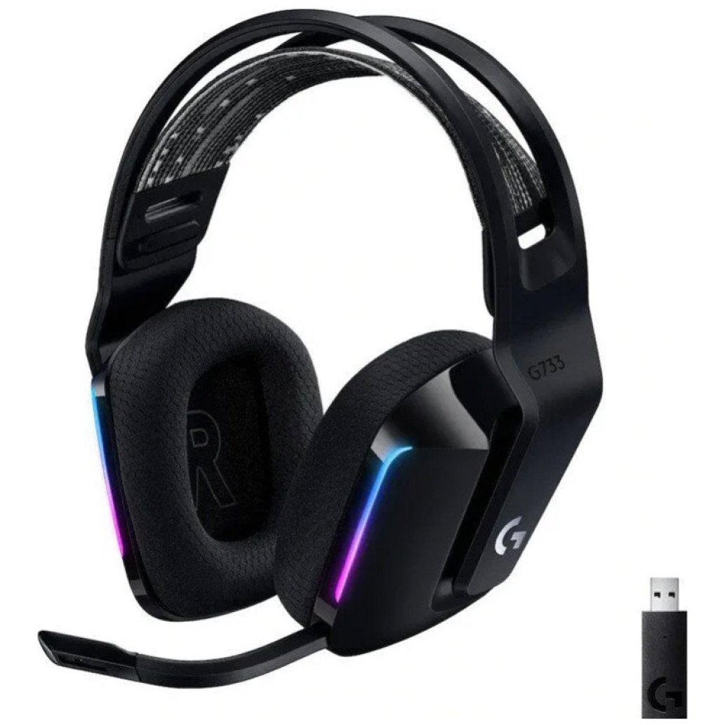Slušalke gaming Logitech brezžične G733 Lightspeed 2,4Hz - črne (981-000864)