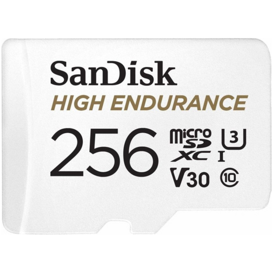 Spominska kartica microSDXC 256GB Sandisk High Endurance 100MB/s/40MB/s U3 V30 UHS-I +adapter (SDSQQNR-256G-GN6IA)
