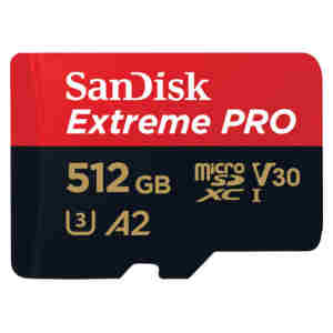 Spominska kartica microSDXC 512GB Sandisk Extreme Pro 200MB/s/140MB/s U3 V30 UHS-I A2 +adapter (SDSQXCD-512G-GN6MA)