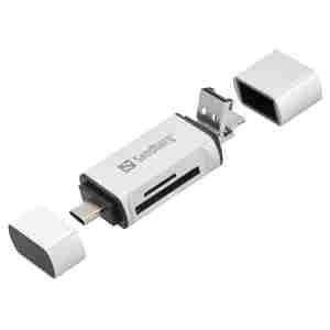 Čitalec kartic USB-C 2.0 z USB-A in microUSB preklopnim vtičem Sandberg (136-28)