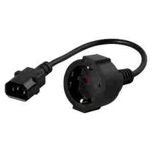 UPS napajalni adapter 220 IEC 320 C14 - SCHUKO (Ž) 0,20m črn POWERWALKER (91015003)
