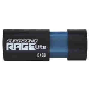 Spominski ključek 64GB USB 3.2 Patriot Supersonic Rage Lite 120MB/s - plastičen/izvlečni/črno-moder (PEF64GRLB32U)