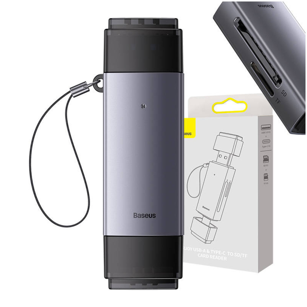 Zunanji čitalec kartic BASEUS Lite USB3.0/USB-C za SD TF (WKQX060113)