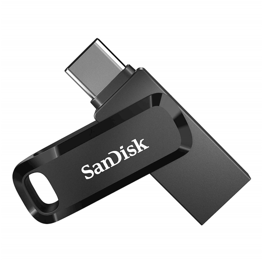Spominski ključek 128GB USB 3.2/USB-C Sandisk Dual Drive Go 400MB/s plastičen vrtljiv črn (SDDDC3-128G-G46)