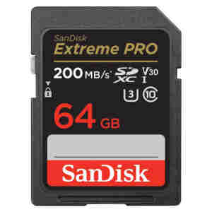 Spominska kartica SDXC 64GB Sandisk Extreme Pro Extreme 200MB/s/200MB/s U3 V30 UHS-I (SDSDXXU-064G-GN4IN)