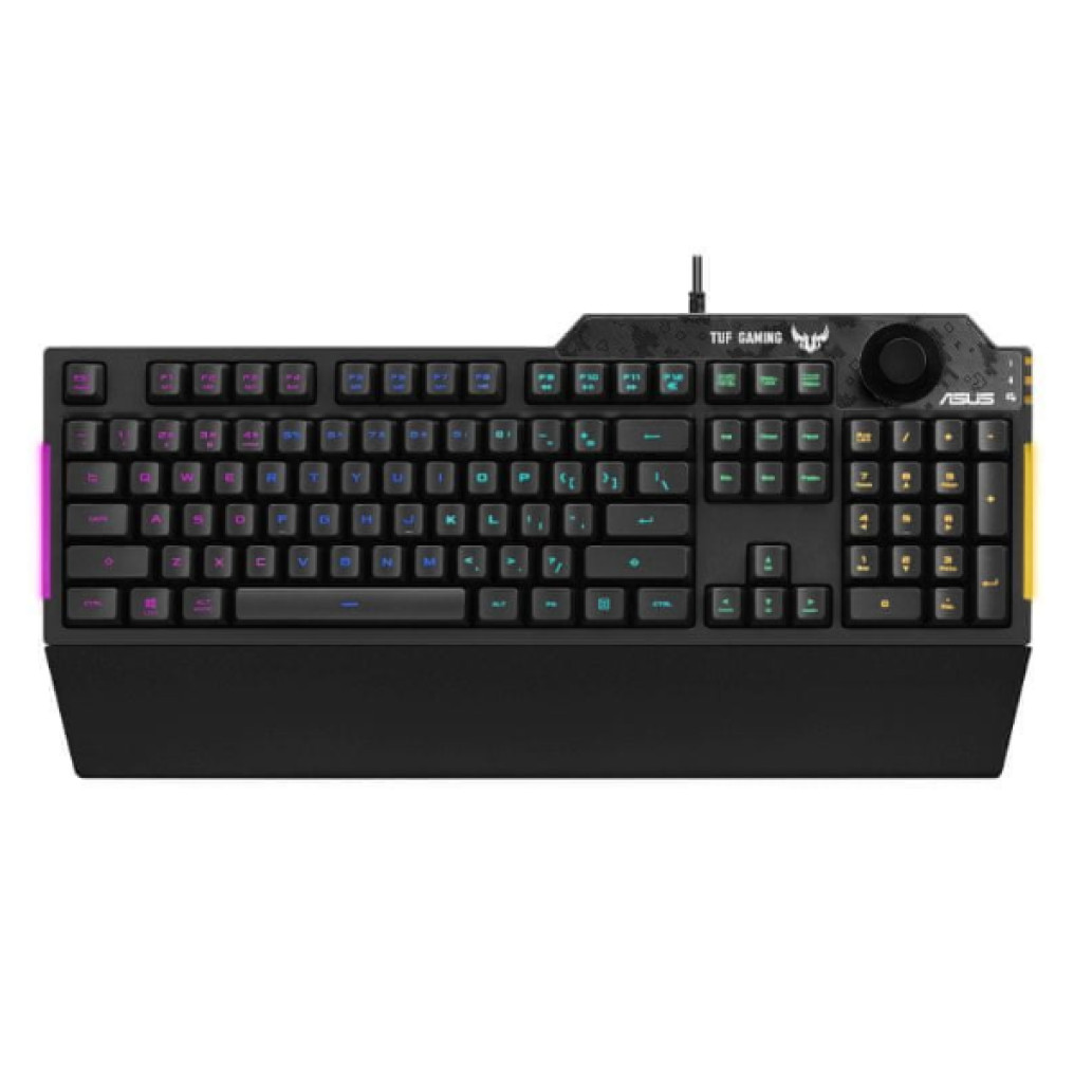 Tipkovnica Asus Gaming TUF K1 RGB osvetljena Lokalizacija US - SLO gravura (90MP01X0-BKUA00)