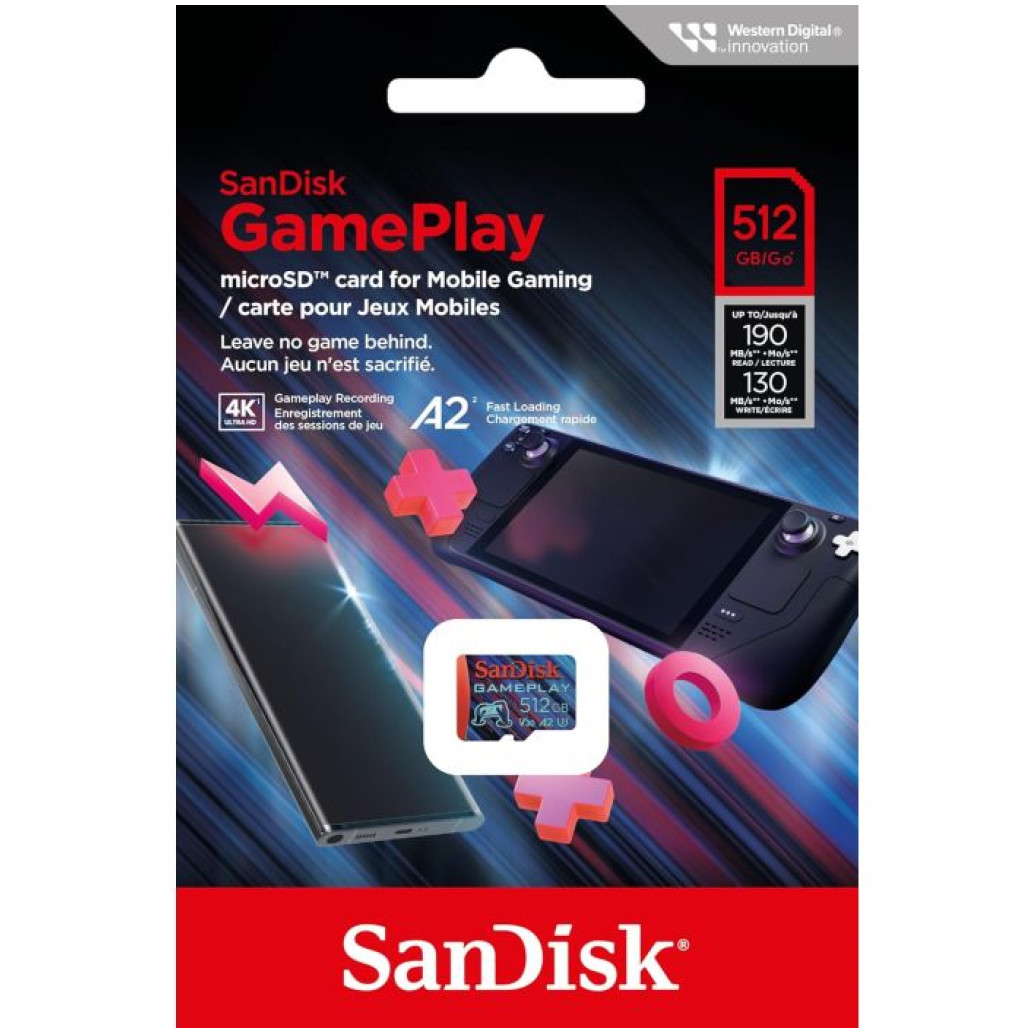 Spominska kartica SDXC-Micro 512GB Sandisk Play 190MB/s/130MB/s U3 V30 UHS-I (SDSQXAV-512G-GN6XN) - slika 2