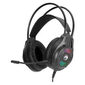 Slušalke žične Marvo naglavne z mikrofonom 2x3,5mm H8326 črna RGB (17059)