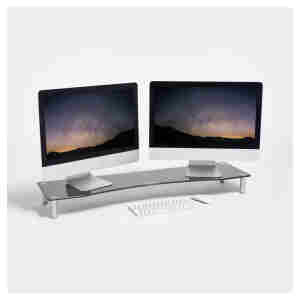 Nosilec namizni VonHaus za monitor steklen XL do 30kg črn