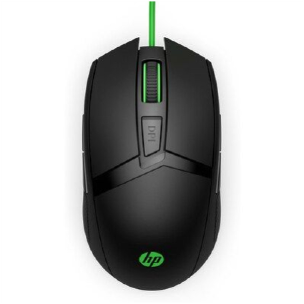 Miš HP 300 Pavilion Gaming Maus črna zelena 8 gumbov 5000 dpi (4PH30AA)