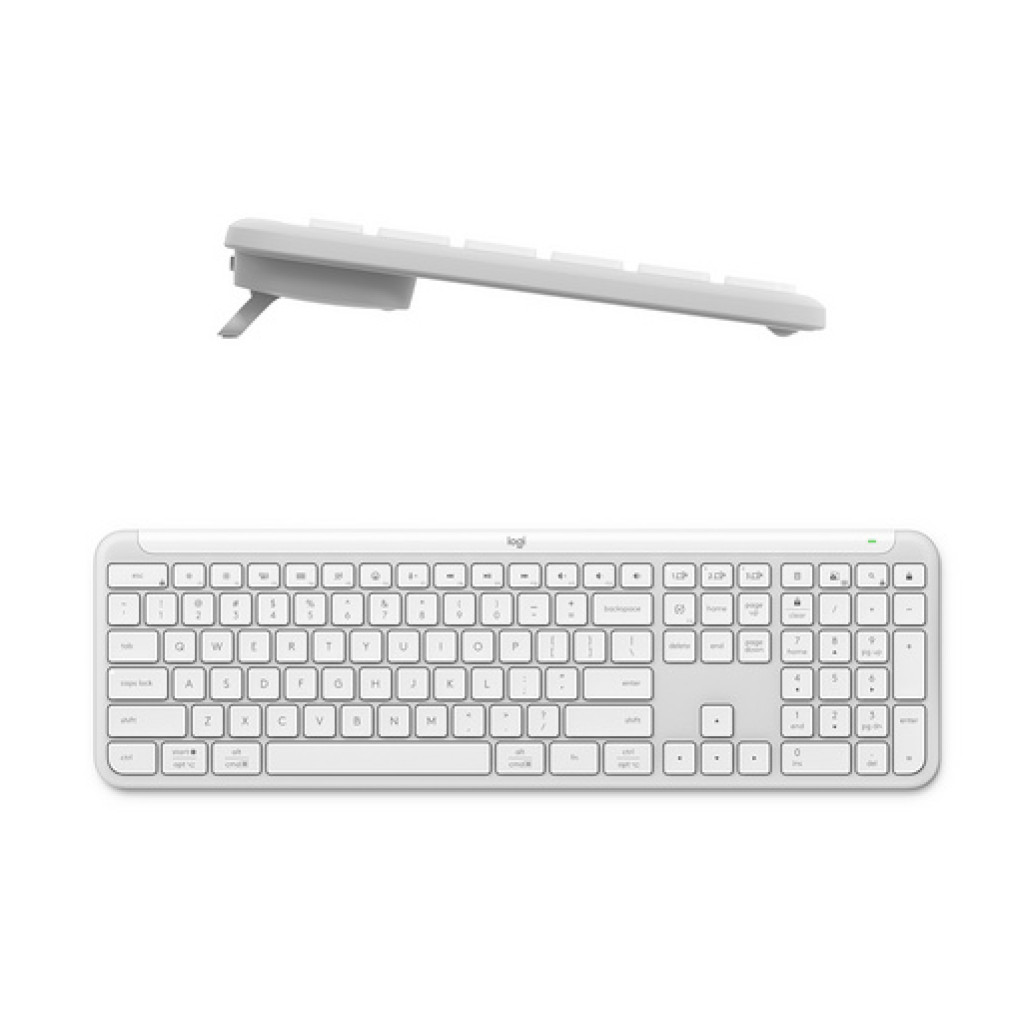 Tipkovnica brezžična + Bluetooth Logitech Signature Slim K950 US international | SLO gravura bela (920-012466) - slika 2