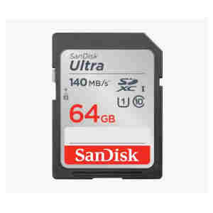Spominska kartica SDXC 64GB Sandisk Ultra 140MB/s/100MB/s U1 V10 UHS-I (SDSDUNB-064G-GN6IN)