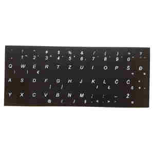 Nalepke za tipkovnico s SLO znaki črna podlaga / bele črke